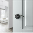 thumbnail image 2 of Baldwin Reserve Pvcurtrr003 Privacy Curve Lever Handle And Traditional Round Rose With 6Al Latch And Dual Strike Lifetime Brass Finish Handle, 2 of 3