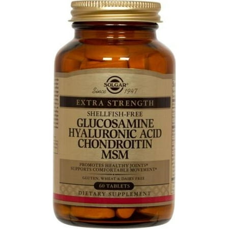 - Glucosamine Hyaluronic Acid Chondroitin MSM (Shellfish-Free) Solgar 60 Tabs