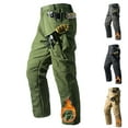 thumbnail image 1 of Sentmoon Mens Athletic Pants Men's Cargo Pants Men's Sweat Pants Men's Outdoors Button Zipper Solid Color Casual Pocket Cargo Pants for Everyday Wear and Casual Outfits Green S, 1 of 9