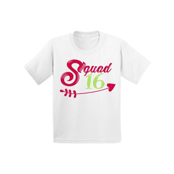 Awkward Styles Squad 16 T Shirts for Youth Squad Sixteen Shirts for Girls Cute Birthday Girl Shirt Birthday Gifts for Teens I am 16 T-Shirt for Her Sweet 16 Party Clothing Pink Prints Teen Party