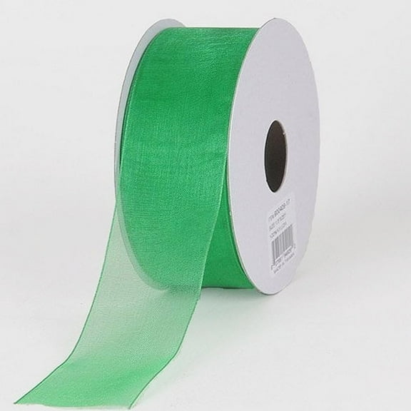 1.5" Wide Emerald Green Shimmer Sheer Organza Ribbon (Not Wired) - 25 Yards (00519)