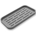 thumbnail image 1 of Bandeja organizadora de silicona para fregadero de cocina para uso múltiple, soporte de esponjas ecológico para encimera o fregadero de baño de cocina (gris, 10 "× 5,3"), 1 of 5