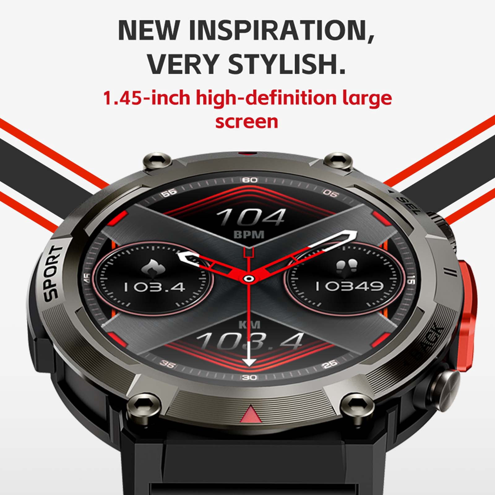 Smart Watch(Receive & Dial), 2023 Newest 1.45" TFT HD Full Touch Screen, Smart Watch for Men Women, SmartWatchs with Health Tracker/Fitness Tracker/Call/Text/Flashlight