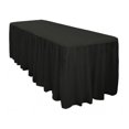 thumbnail image 1 of The Great American Store Polyester 8ft Rectangle Fitted Black Tablecloth With Pleated Table Skirt for Party, Banquet, Wedding Tablecloths (L96"x W24"x H28"), 1 of 3