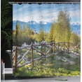 thumbnail image 4 of Ambesonne Landscape Shower Curtain, Snowy Alps Mountain, 69"Wx75"L, Green Blue, 4 of 5