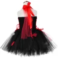 thumbnail image 5 of Vestido de tul con flores rojas y negras para niña, disfraz de novia cadáver para el Día de los Muertos, para fiesta de carnaval y Halloween, 5 of 5