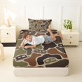 thumbnail image 4 of Castle Fairy Camo Camper Pattern Twin Sheet Sets 3pcs for Adults, Camouflage Art Bedding for Bedroom, Brown Green, 4 of 6