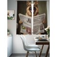 thumbnail image 4 of Funny Dog Puppy Sheer Curtains 2 Panels Set Cute German Shepherd Cartoon Newspaper Toilet Sheer Window Curtains Light Filtering Rod Pocket Voile Drapes for Bedroom Living Room 52"x63", 4 of 9