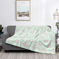 thumbnail image 2 of Yiaed Flora Daisy Cactus Print Blanket Throw Blanket Soft Cozy Flannel Blanket for Home Bed Sofa Couch Chair-60"x50", 2 of 6