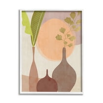 Stupell Industries Neutral Plants in Vases Botanical & Floral Painting White Framed Art Print Wall Art, 24 x 30