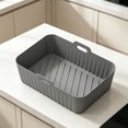 thumbnail image 4 of Reusable Silicone Air Fryer Liners Rectangle Non Stick Baking Basket Tray with Handles for Kitchen Oven Microwave and Meal Prep, 4 of 5