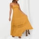 thumbnail image 4 of Vestido largo bohemio sin tirantes para mujer - Con adornos de encaje en los hombros, material de viscosa, corte A fluido, perfecto para la playa, bodas y vacaciones, 4 of 6