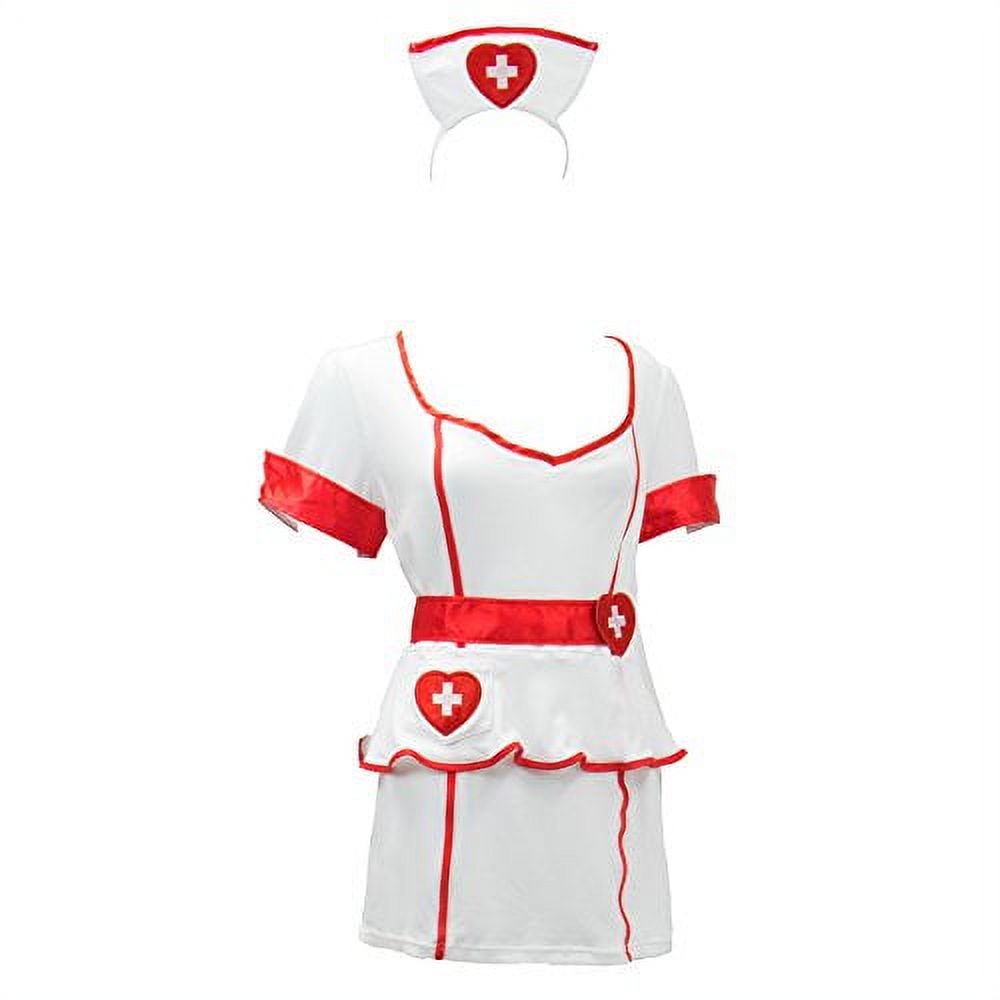 Boo Inc Naughty Nurse Womens Sexy Halloween Role Play Costume Scrubs White 4087