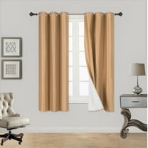 1 PAIR SSS GOLD BLACKOUT ENERGY EFFICIENT THERMAL PANEL WINDOW GROMMET DRAPE LIGHT FILTERING SIZE 35" WIDE X 95" LENGTH EACH PANEL