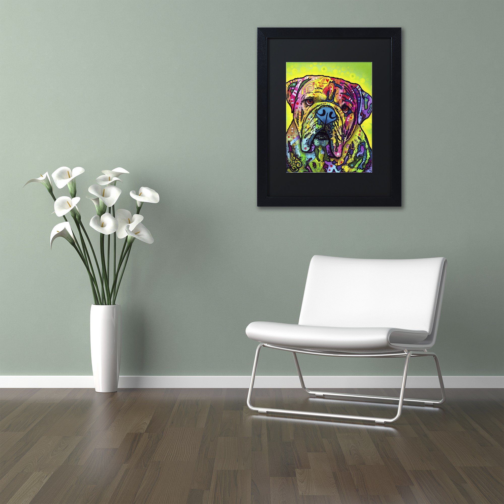 Trademark Fine Art "Hey Bulldog" Canvas Art by Dean Russo, Black Matte, Black Frame