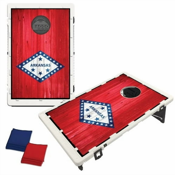 Arkansas Flag Heritage Edition Portable 2x3 Bean Bag Toss Cornhole Style Game by BAGGO