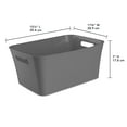 thumbnail image 4 of (3 pack) Mainstays Large Gray Plastic Storage Bin, 15.5 in x 11.4 in x 7 in, 4 of 7