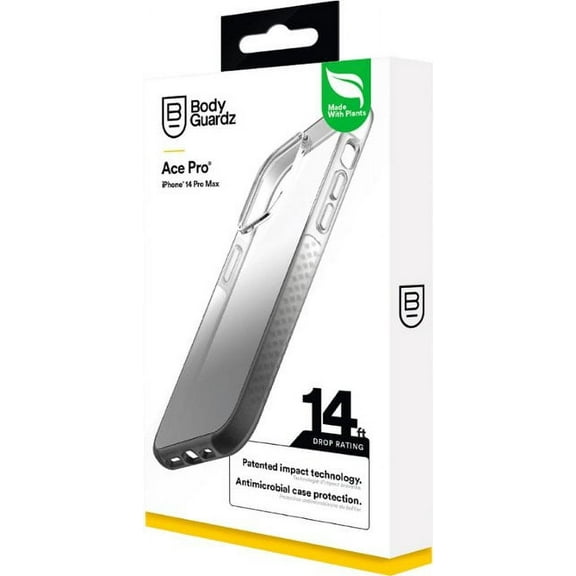 BodyGuardz - Ace Pro Gravity Case for iPhone 14 Pro Max - Black/White