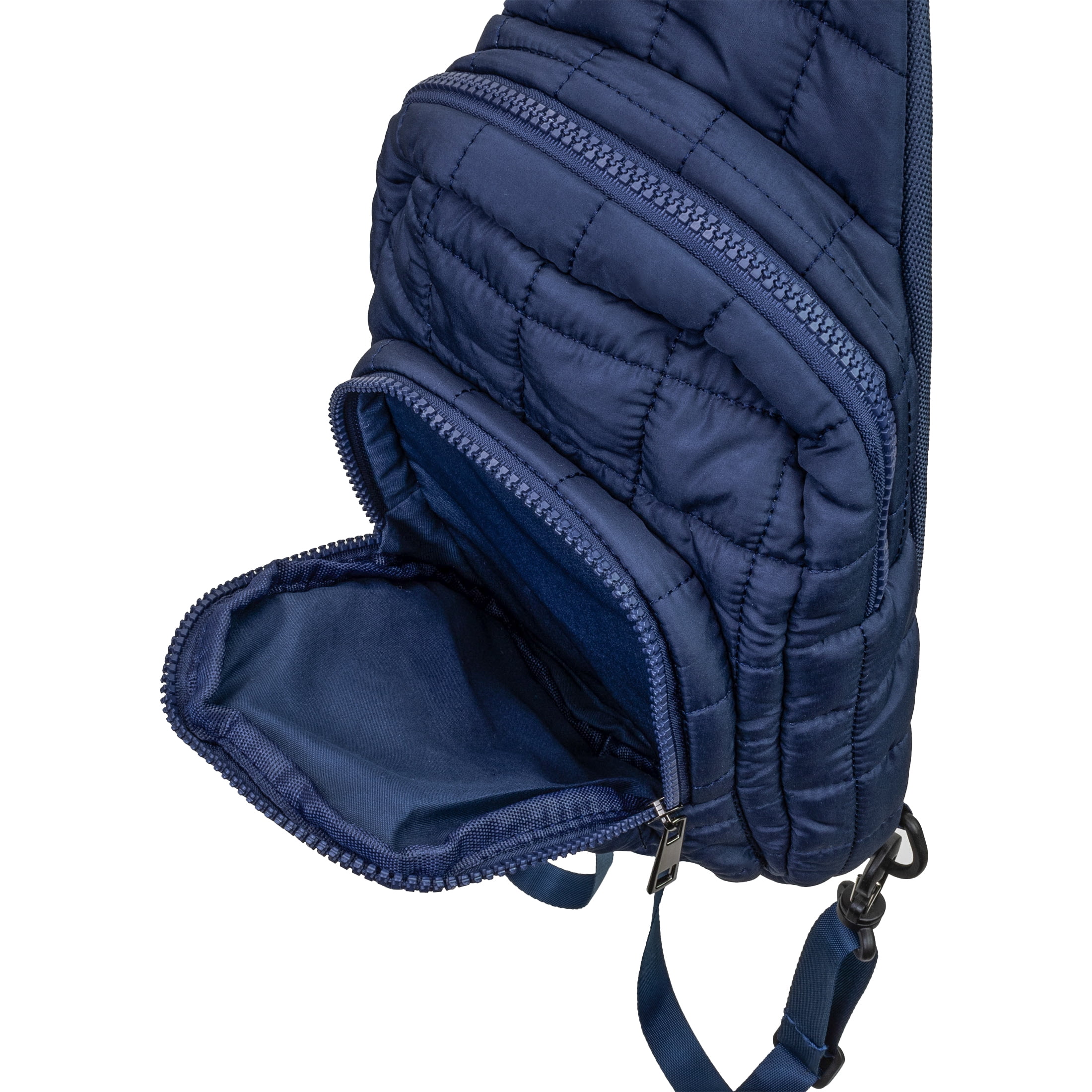 True Gear Quilted Polyester Convertible Crossbody Backpack for Women with Adjustable Straps, Blue