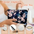 thumbnail image 4 of Makeup Bag Small Toilet Cosmetic Bags Travel Makeup Case Waterproof for Women Girls 6.7X9.45inches - Gorgeous Petal - Perfect Apricot Blooms, 4 of 7