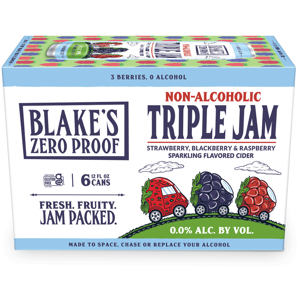 Blake's Hard Cider Zero Proof  Non-Alcoholic Triple Jam Cider 6-pk