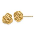 thumbnail image 1 of 14k Yellow Gold Triple Knot Earrings Ball Button Love, 1 of 7
