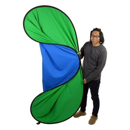 Image of 5 x 7 ft. Collapsible Portable Chromakey Muslin Background Blue & Green