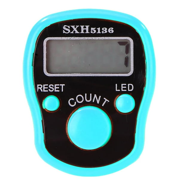 Contador Pantalla LCD Finger LED Luminous Electronic Tally Sky Blue Blue