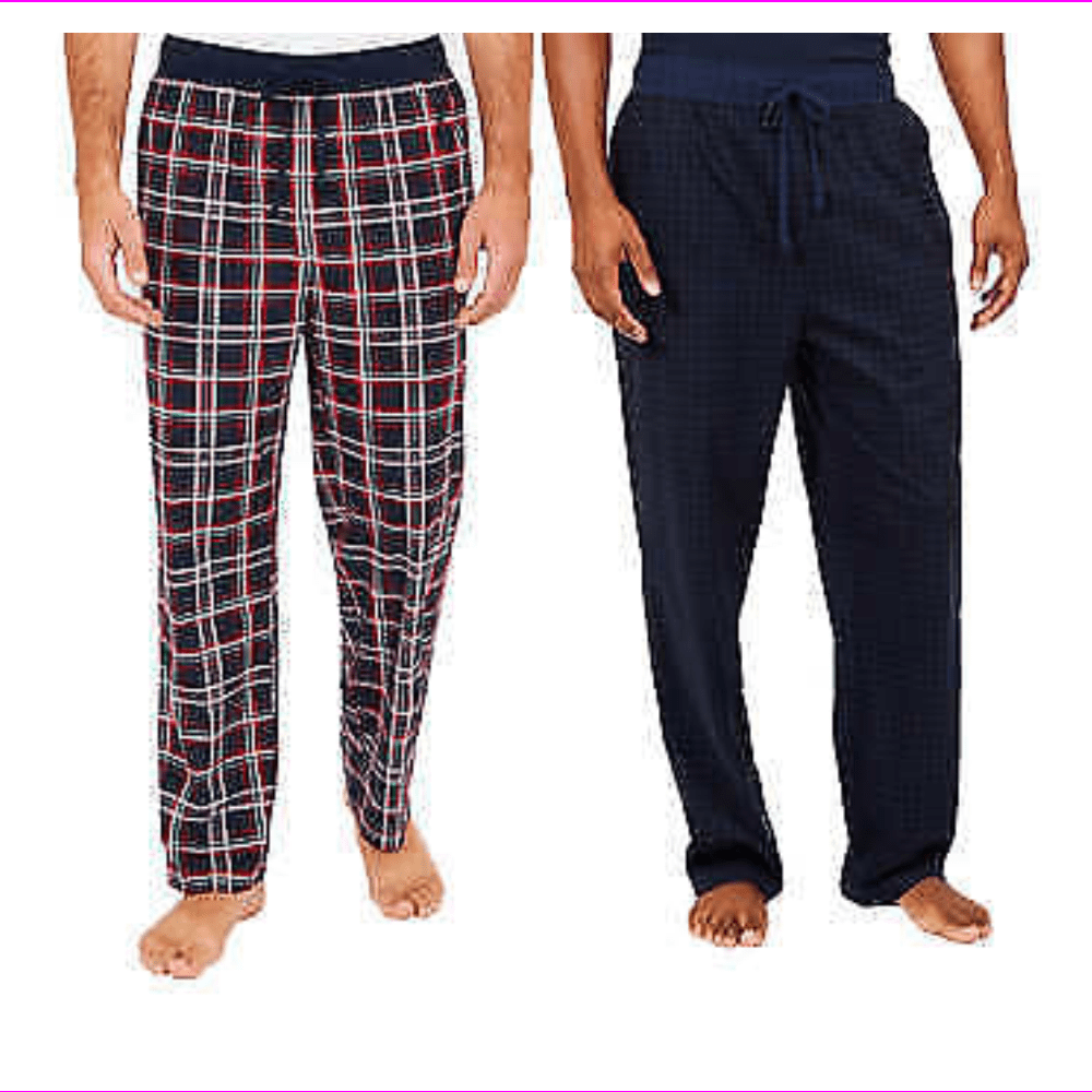 2 Pack Men's Nautica Fleece Pajama Lounge Pants L/Red/Blue Plaid ...