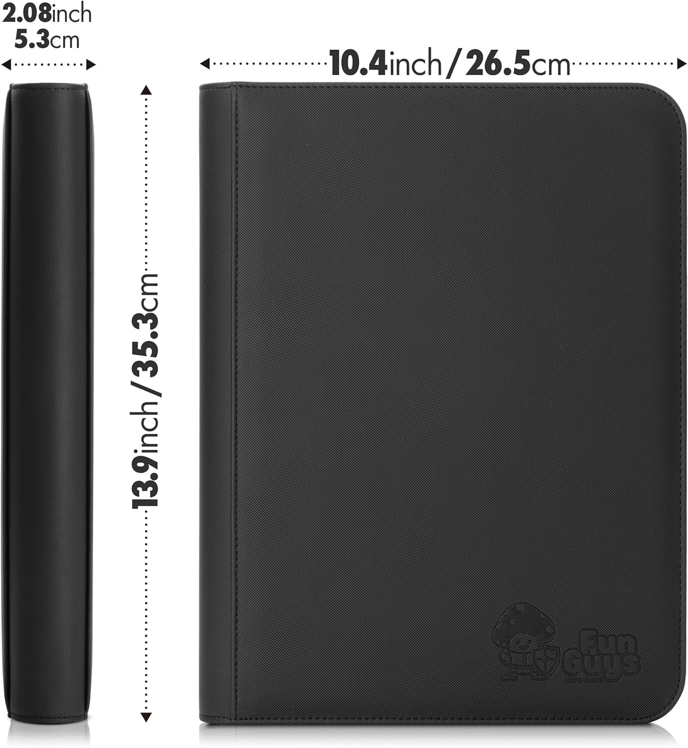 FunGuys Trading Card Binder, 9 Pocket, Holds 504 Trading Cards, Black