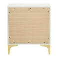 thumbnail image 3 of Lif 25 Inch Modern 2 Drawer Nightstand Gold Metal Accents Pure White, 3 of 6