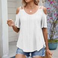 thumbnail image 6 of Women's Casual Round Neck Short Sleeve Blouse Soft Polyester Spandex Stretch Comfortable T-Shirt Top for Daily Wear Work School Party, 6 of 7