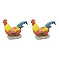 thumbnail image 4 of Transemion Resin Statue Chicken Statue Decorative Backyard Patio for Lawn Lying Position S 2Set, 4 of 6