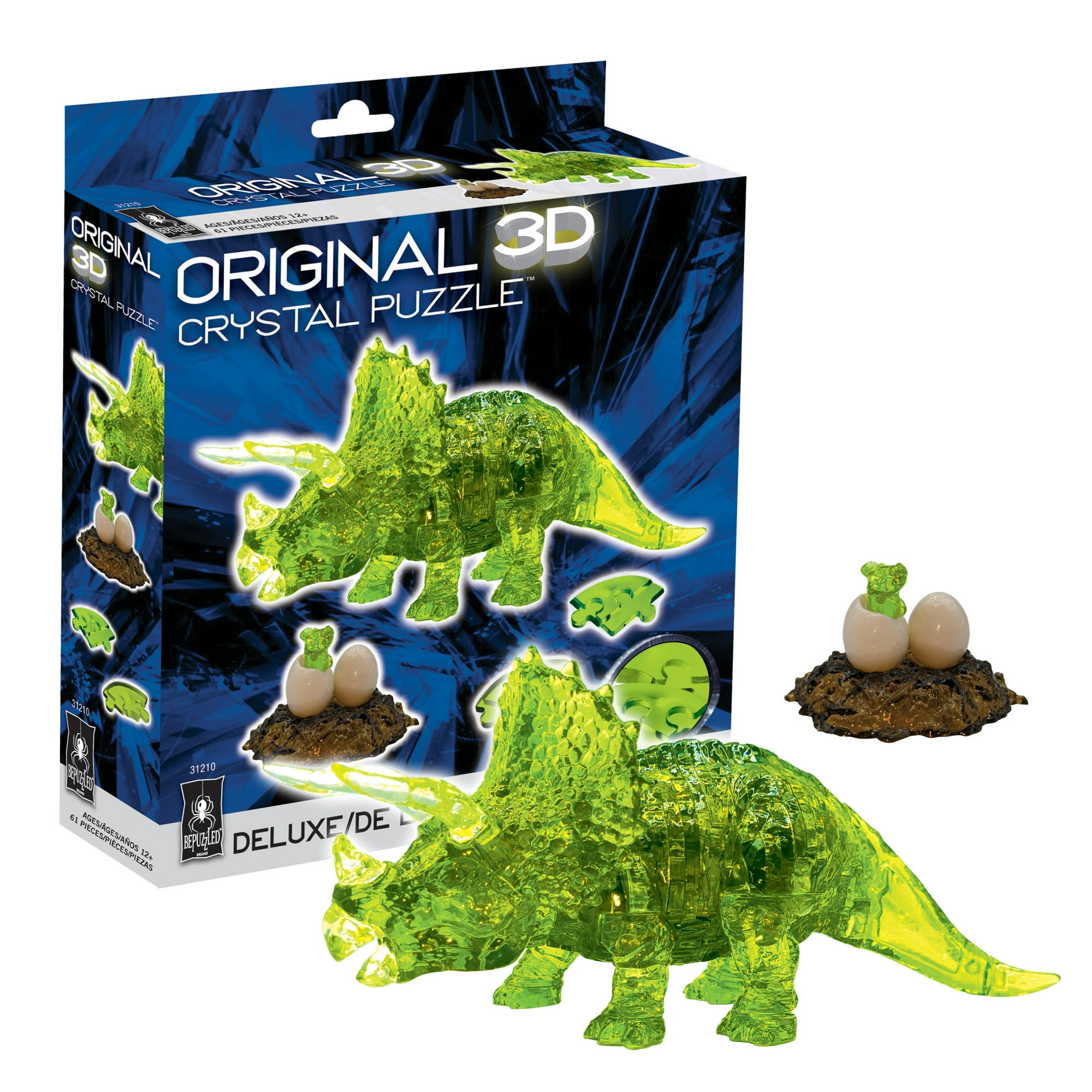 Triceratops with Baby Original 3D Crystal Puzzles from BePuzzled, Ages 12+