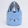 thumbnail image 6 of CoreLiving Soft Plush Rabbit Ear Easter Basket, White Canvas Woven Bunny Bucket Tote Bag for Bulk Easter Egg Hunts, Party Decorations, and Candy Gift Storage, 6 of 6