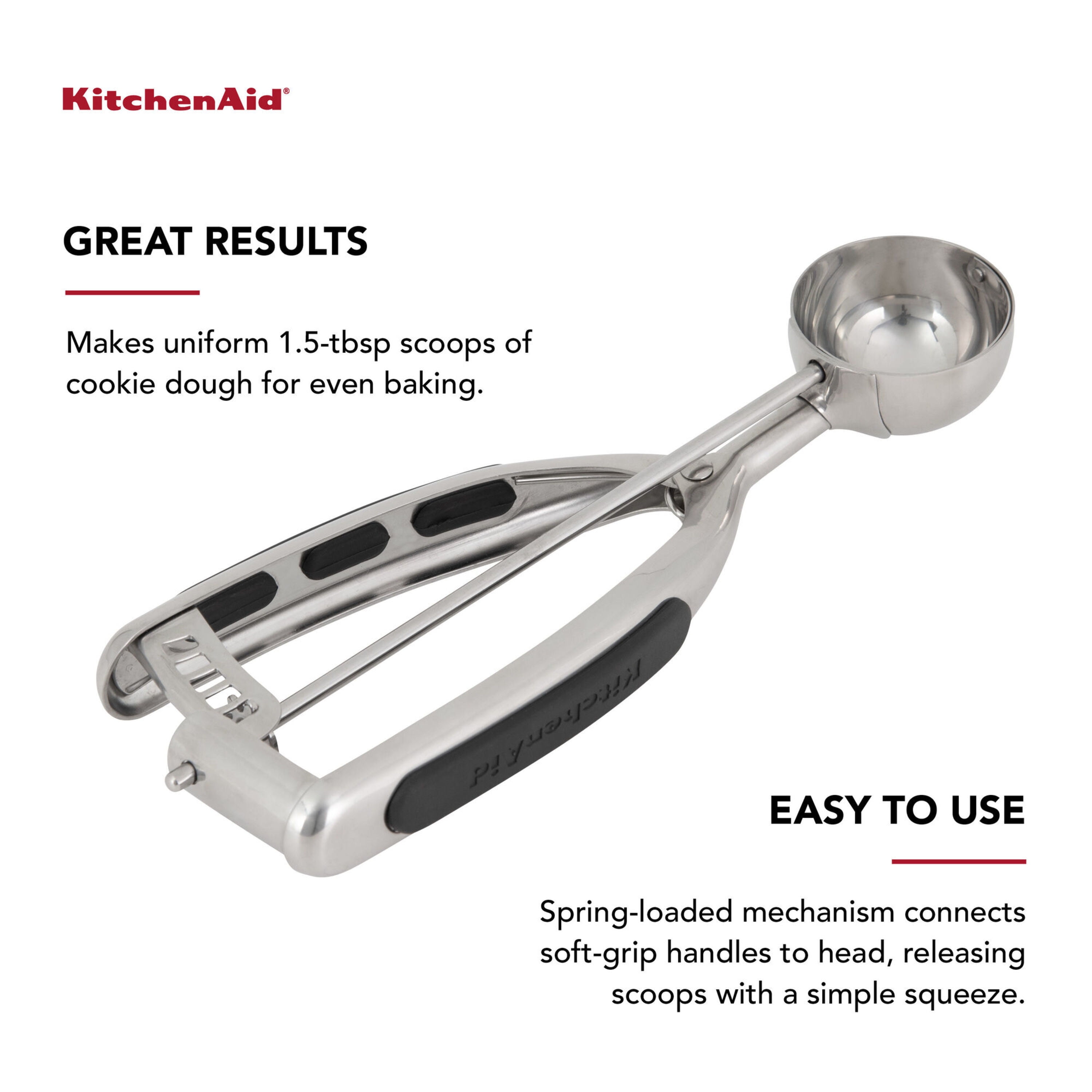 KitchenAid Stainless Steel Cookie Dough Scoop 0.3 lb Black