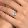 thumbnail image 3 of 2.60 cttw IGI Certified Lab Grown Diamond and Blue Tanzanite 3-Stone Engagement Ring for Women | 18K Yellow Gold Plated Silver | Center 2.00 Ct Diamond | D-E Color | VS1-VS2 Clarity | Size 7, 3 of 6