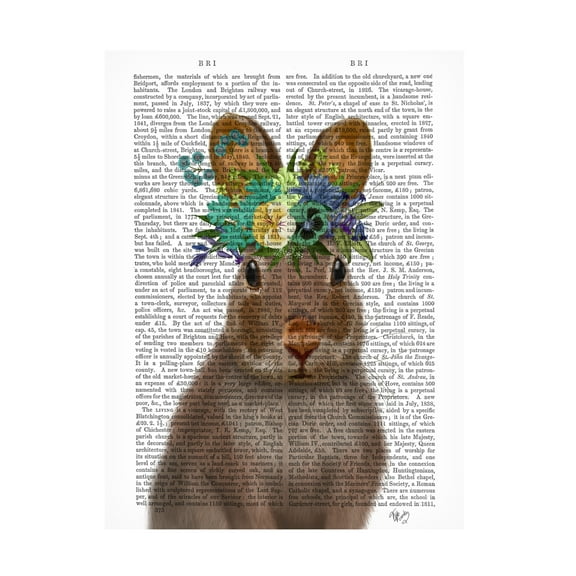 Fab Funky 'Rabbit Bohemian Book Print' Canvas Art