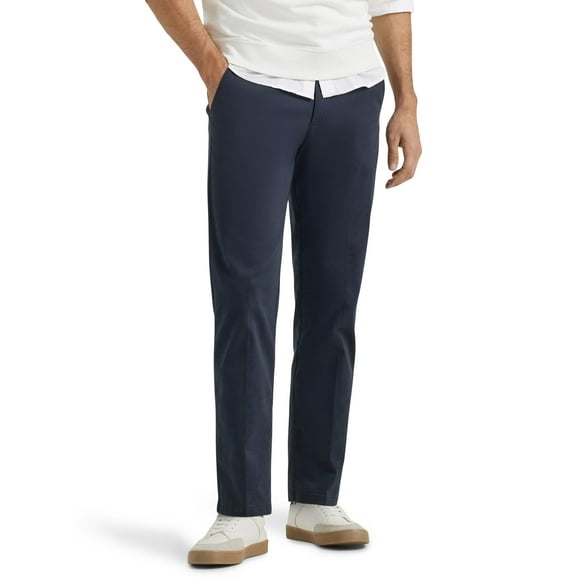 Pantalones Lee Extreme Motion para hombre, parte delantera plana, azul marino, 42 de ancho x 30 de largo