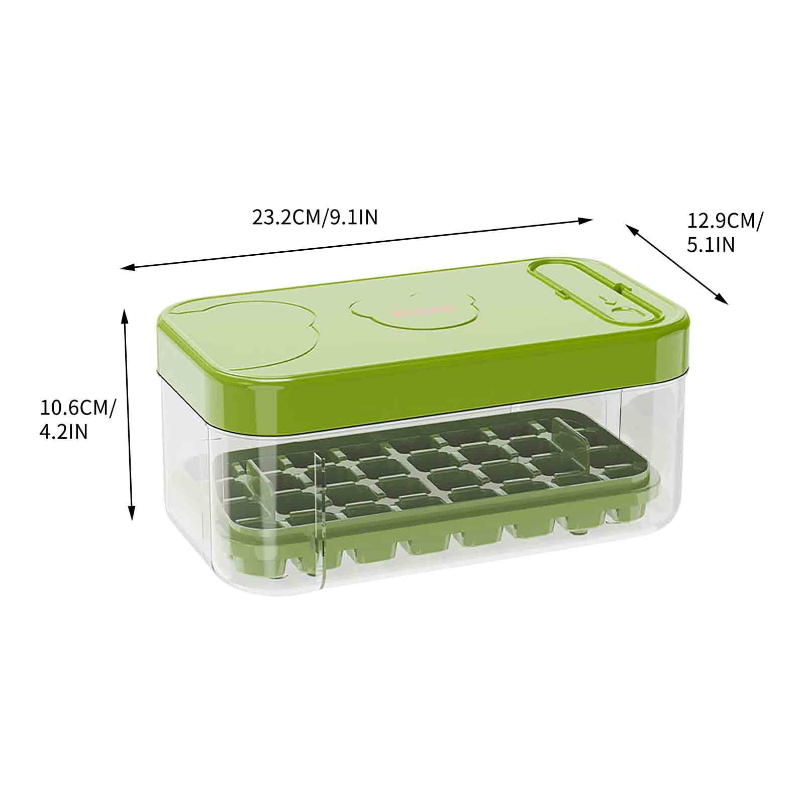 Ice Cube Tray with Lid and Storage Box, Easy Release Food Grade Plastic Ice Mold, Large Capacity Ice Maker for Freezer and Homemade Drinks