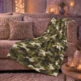 thumbnail image 6 of Woodland Camouflage Hunting Scene, Peaceful Mountain Lake Scene, Warm Flannel Blanket for Cabin and Lodge with Detailed Artwork, Outdoor Lovers autumn celebration Gift, Festive Home Decor, 6 of 9