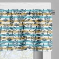 thumbnail image 3 of Ambesonne Underwater Valance Pack of 2, Shells on Brush Stripes, 42"X12", Turquoise Dark Khaki, 3 of 5