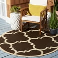 thumbnail image 3 of Safavieh Courtyard Becky Geometric Indoor/Outdoor Area Rug, Dark Brown, 6'7" x 6'7" Round, 3 of 11