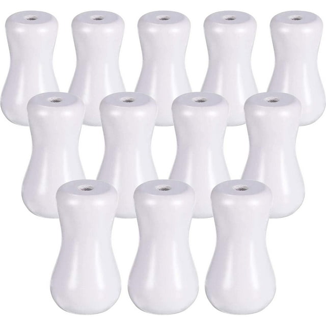Autorización:12 piezas de borlas de cordón de madera para persianas de ventana, borlas de cordón de madera, cordón de perillas, extremo de tirador de gotas para persianas o cortinas (blanco) Adepaton WRJM-296-1