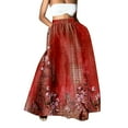 thumbnail image 2 of Red Womens Long Skirts Women Floral Print Skirt High Waist Party Beach Pocket Long Maxi Skirt Skirts for Women, 2 of 6