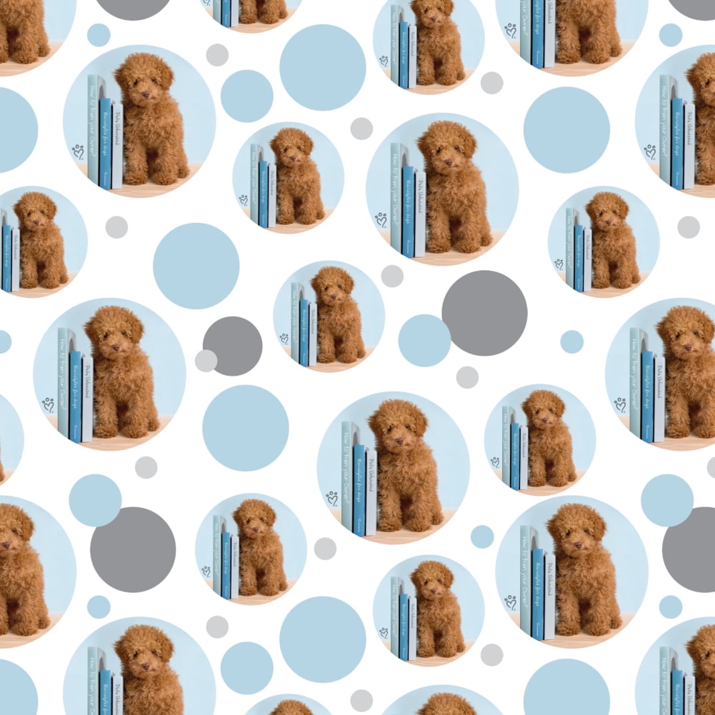Poodle Puppy Dog Book Shelf Premium Gift Wrap Wrapping Paper Roll