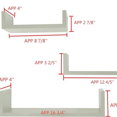thumbnail image 6 of 3 Floating U Shelves,8.5" D x 17.9" W x 4.6" H, White, 6 of 6