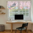 thumbnail image 5 of Easter Tier Curtains 36 Inch Length, Spring Rabbit Egg Botanical Flowers Leaf Pink Check Cafe Short Curtains for Bathroom Over Sink, Small Kitchen Curtain Light Filtering Drapes 2 Panels 27.5"Wx36"L, 5 of 8