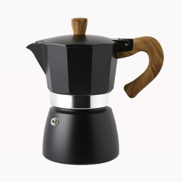 Cafetera Moka Pot, 150ML/300ML Aluminio portátil Italiano Aluminio Estilo italiano Cafetera espresso Mocha Extracto en frío Olla Instalación sin esfuerzo