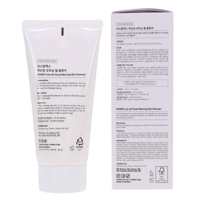 COSRX Low pH Good Morning Gel Cleanser, 5.07 fl oz, Gentle